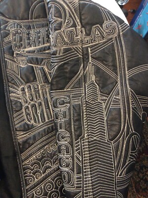 Valentino Hip Hop Embroidered Leather Jacket Coat U.S.