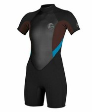 O'NEILL Women's 2mm BAHIA BZ S/S Springsuit - BLK/MYERS/SKY - Size 12 - NWT
