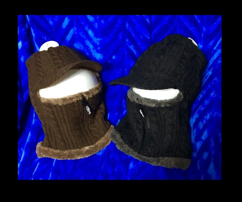 2pk GOEGU Best Deluxe 3 en 1 sombrero de invierno forrado de piel, cuello con cremallera, visera, 65% algodón Foto 2 de 4