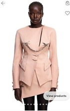 Mugler X H&m Hourglass Wool Jacket Antique Pink - Size 10 Bnwt Sold Out