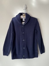 NWT Janie And Jack Boys Shawl Collar Sweater Cardigan 4 Navy