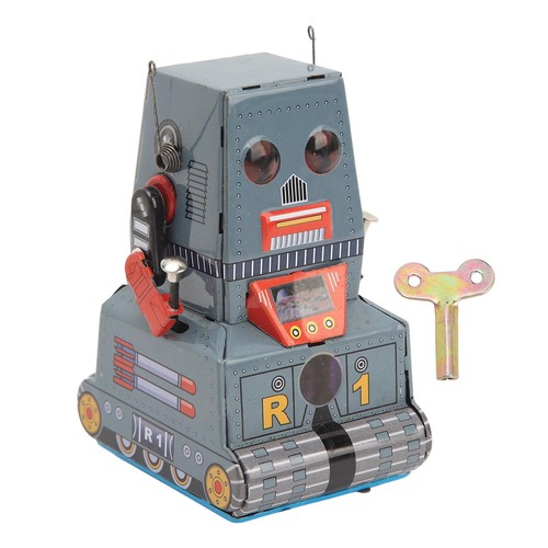 (Wind Up Robot Toy Tinplate Classic Retro Clockwork Vintage Toy Photography - Picture 3 of 22