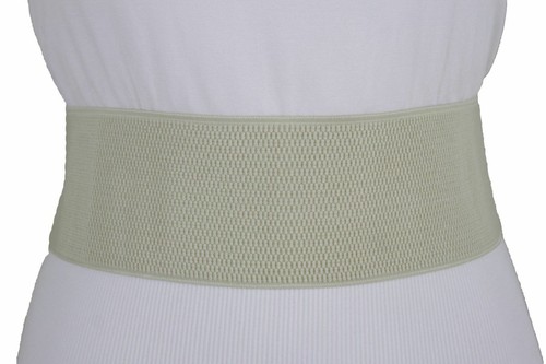 Precioso cinturón de graduación para mujer beige metálico elástico cadera cintura dorada gancho hebilla L XL - Imagen 12 de 24