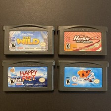 Lot of (4) Nintendo Game Boy Advance Games Happy Feet, The Wild, Herbie, & Ty 2