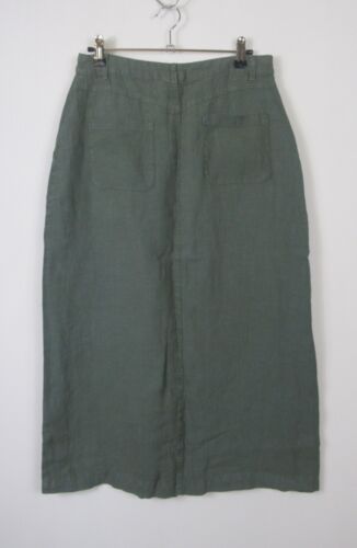 Seasalt Linen Midi Skirt Rosewell Farm Green Dark Balsam Size 8 - 14 RRP £69.95 - Picture 4 of 12