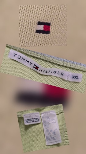 Tommy Hilfiger Damen V-Neck Pullover Pulli Baumwolle Grün Gr. XXL 2XL - Bild 6 von 6
