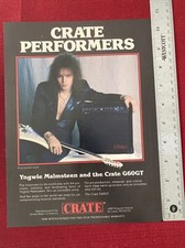Yngwie Malmsteen for Crate Amplifiers 1989 Print Ad - Great To Frame!