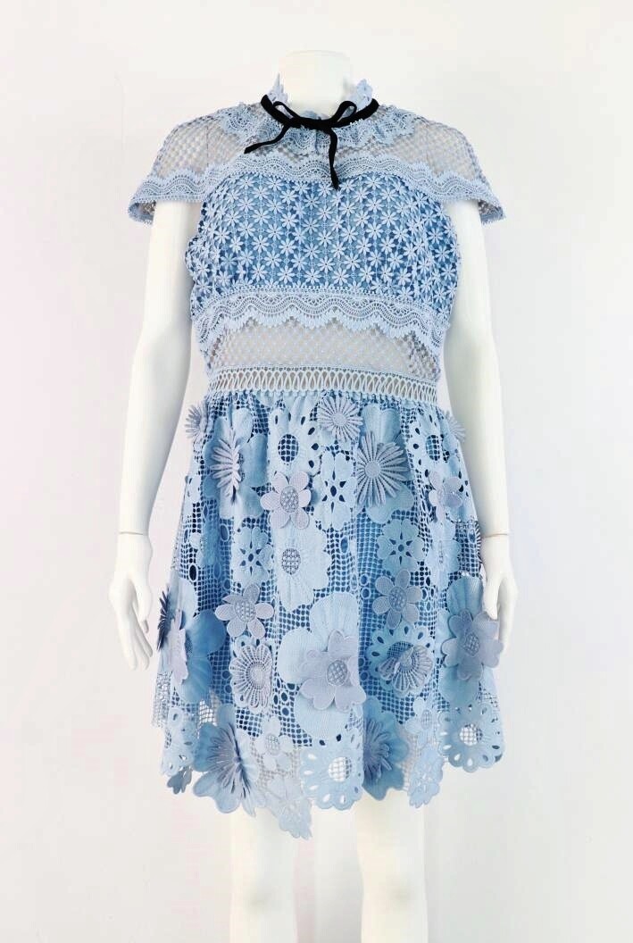 SELF-PORTRAIT ~ Blue 3D Floral Lace Dress ~ sz: M / L ; US: 10 ~ AUTHENTIC | eBay SELF-PORTRAIT ~ Blue 3D Floral Lace Dress ~ sz: M / L ; US: 10 ~ AUTHENTIC | eBay
