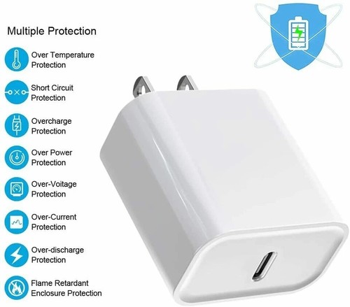 20W USB-C Fast Charger Power Adapter Block For iPhone 15/Plus / 15 Pro Max Lot - Photo 12 sur 28