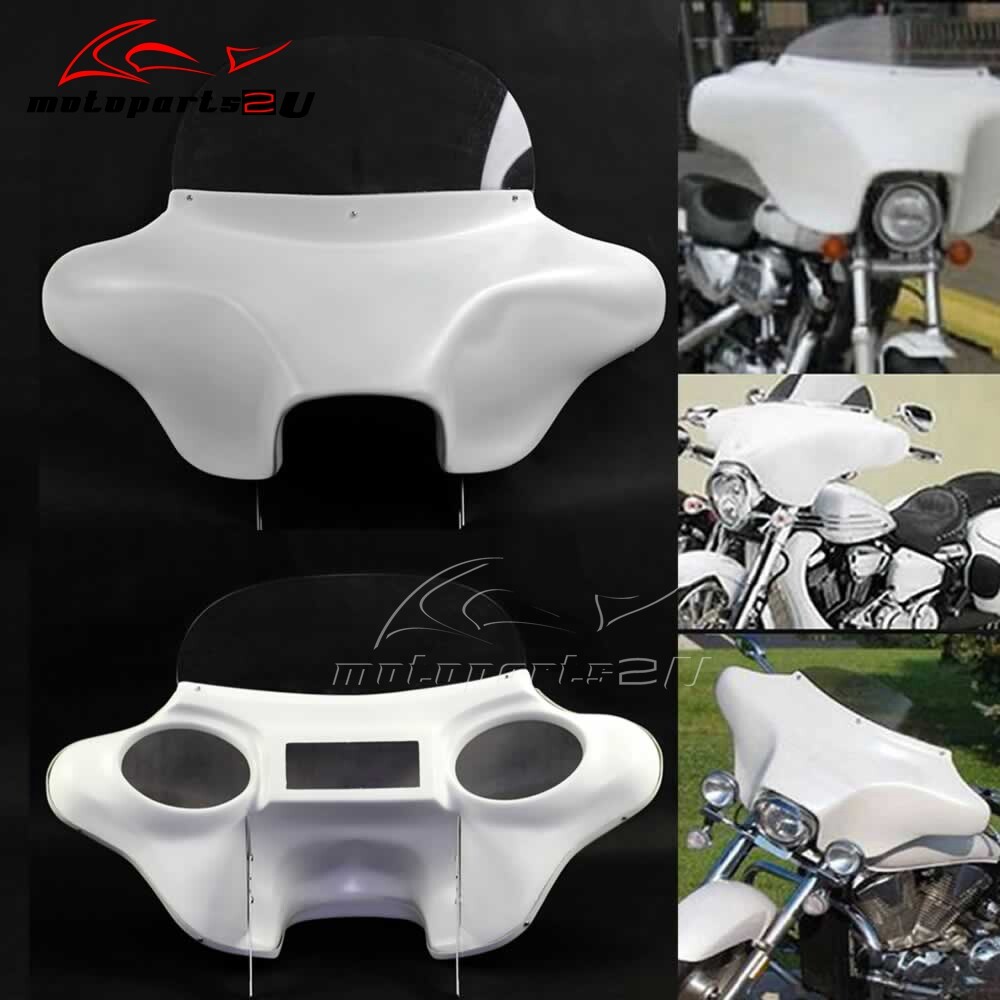 Painted White Inner & Outer Headlight Fairing For Harley Road King