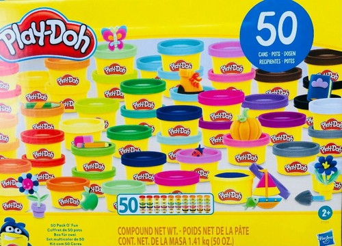 Play-Doh 50 Tubs Cans of Colours Modelling Compound 1.41kg Gift Box For Ages 2 + - Picture 3 of 9