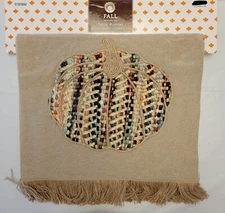 Robert Stanley Table Runner Fall 14”x 72” Pumpkin Embroidered Cottage Core