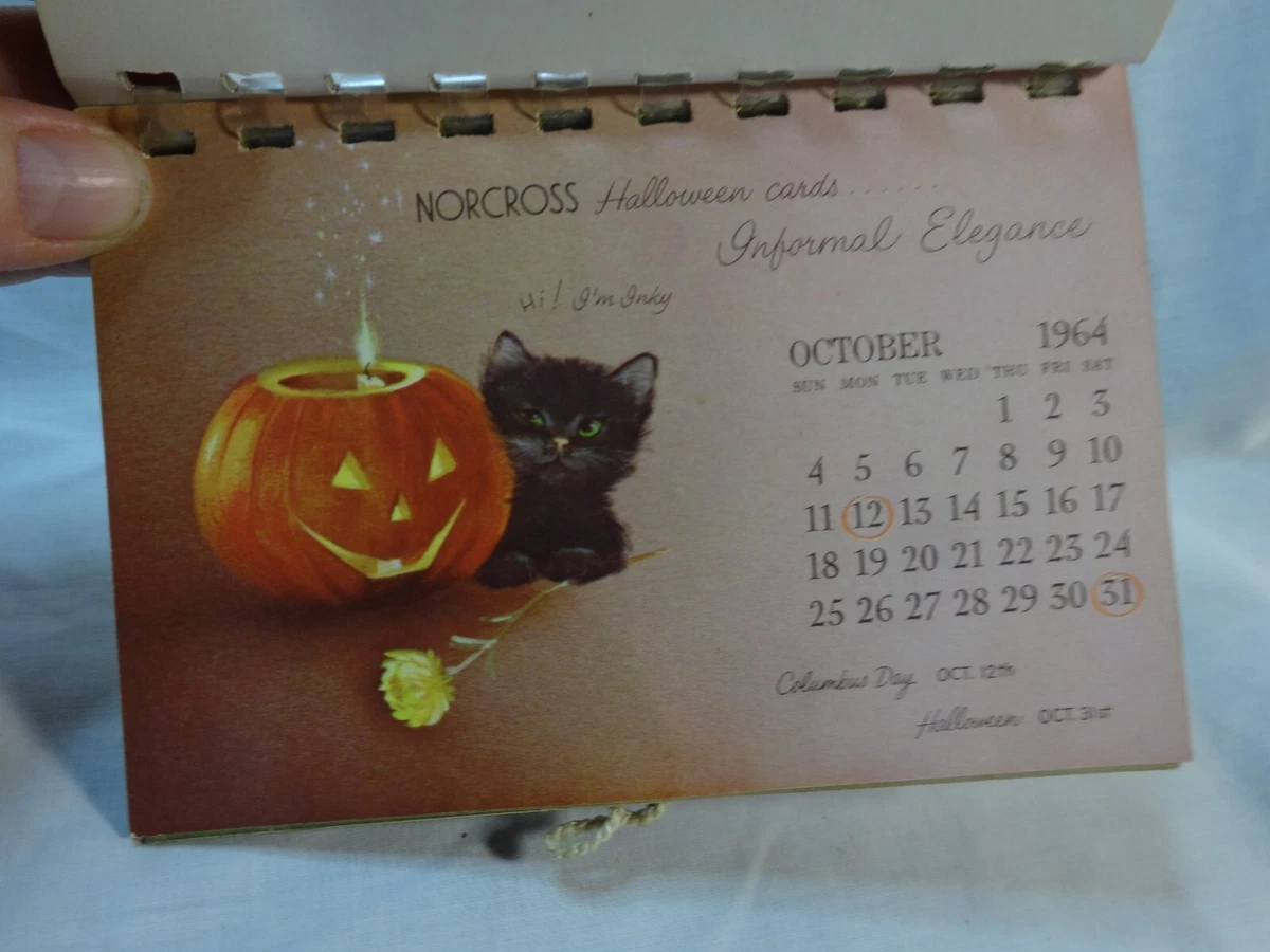 Vintage 1961 Norcross Greeting Card Standing Calendar Book New Years  KITTENS 4x6 | eBay