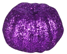 Halloween Vase Filler Table Scatter 1" ~ Small Styrofoam Glitter Purple Pumpkins