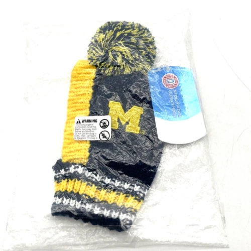 NCAA Team Pet Dog Knit Hat Cap Size Small University of Michigan Navy Blue NWT