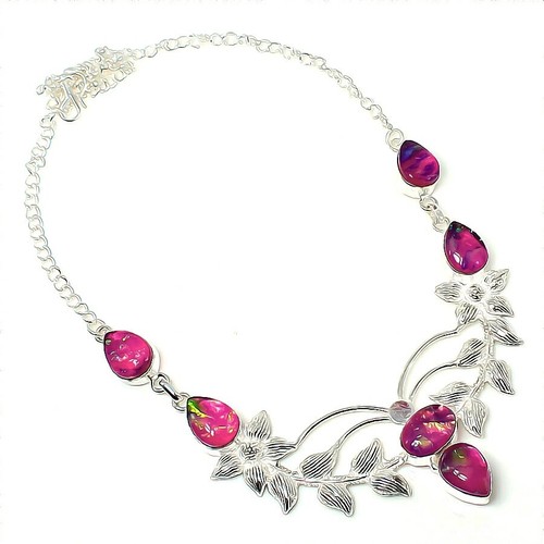 Triplet Opal Gemstone Handmade 925 Sterling Silver Jewelry Necklace Size 18" - 第 1/1 張圖片