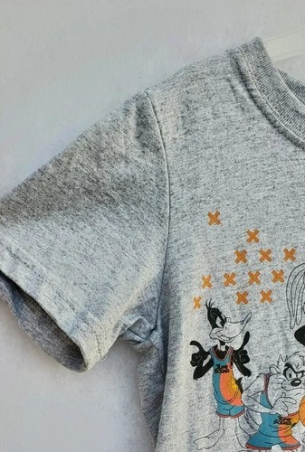 SPACE JAME Graphic T-Shirt Youth Tag Size 4/5 Gray Basketball - Picture 4 of 9