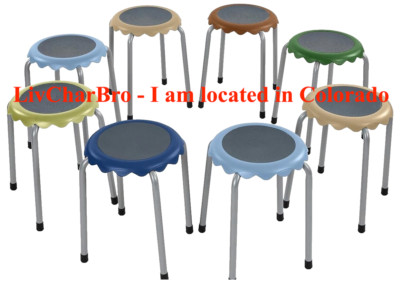 8 Pack ECR4Kids Classroom Daisy Stacking Stool Set  Earth Tones Sturdy Strong