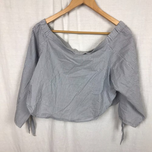 KIMCHI BLUE Urban Outfitters Women's Striped Off The Shoulder Top Size Small - Picture 3 of 5