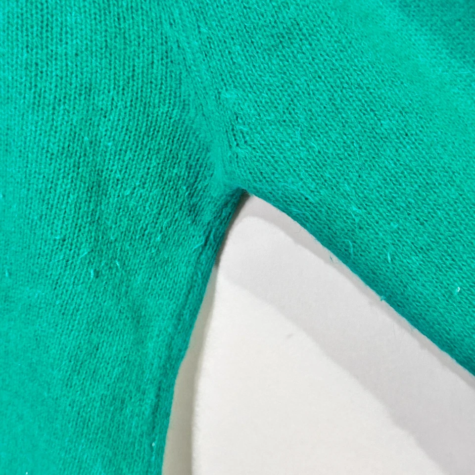 Suéter de Colección Crazy Horse Para Mujer Talla S Verde Angora Lana de Cordero Difusa Manga Larga Foto 4 de 4