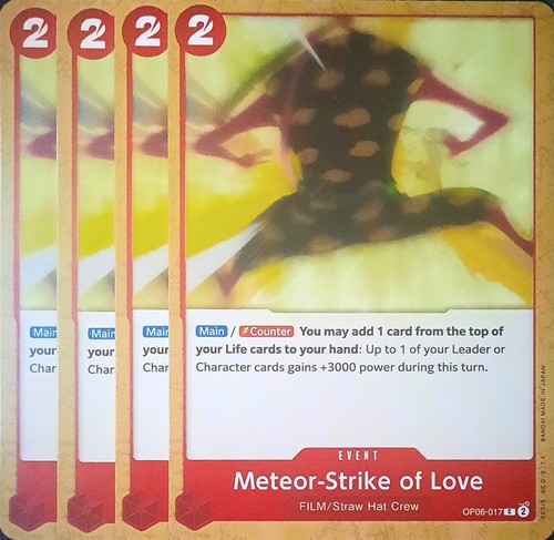 One Piece TCG - 4er Playset - OP06-017 Meteor-Strike of Love C/EN/NM