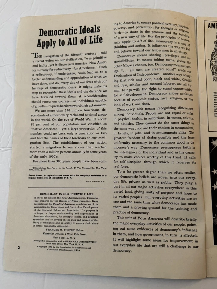 Vintage 1949 Your America Magazine #6 Bureau Of Naval Personnel Navy Department - Image 3 of 4