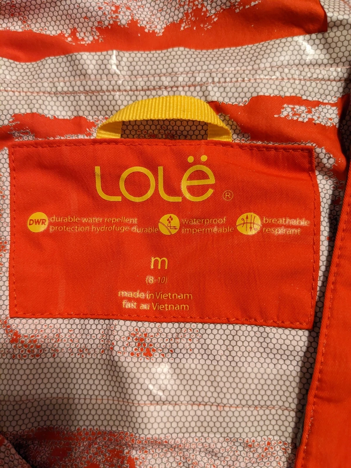 lole nylon zipup athletic water resistant jacket
