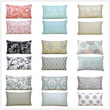 Rectangular Throw Pillow Covers Cushion Cases for Sofa Couch Chair Floral Print