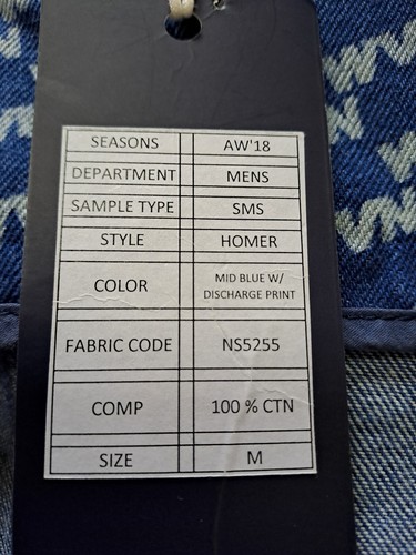 Cappotto uomo con cappuccio blu denim sfoderato logo waven Homer taglia M nuovo con etichette prezzo di listino £ 145 - Foto 5 di 19