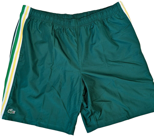 Lacoste Sport Men's Green Basketball / Workout Shorts with Stripes FR 8 3XL XXXL