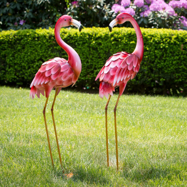 Rare Set Of Two 2 Metal Flamingo Arts Unique Garden Statues Durable Outdoor Make For - Flamingo Statues Garden Rare Set Of Two 2 Metal Flamingo Arts Unique Garden Statues Durable Outdoor Make For - Flamingo Statues Garden