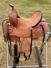 Handcrafted Leather Hard Seat Saddle Barrel Racing 10" to 13" without tack set