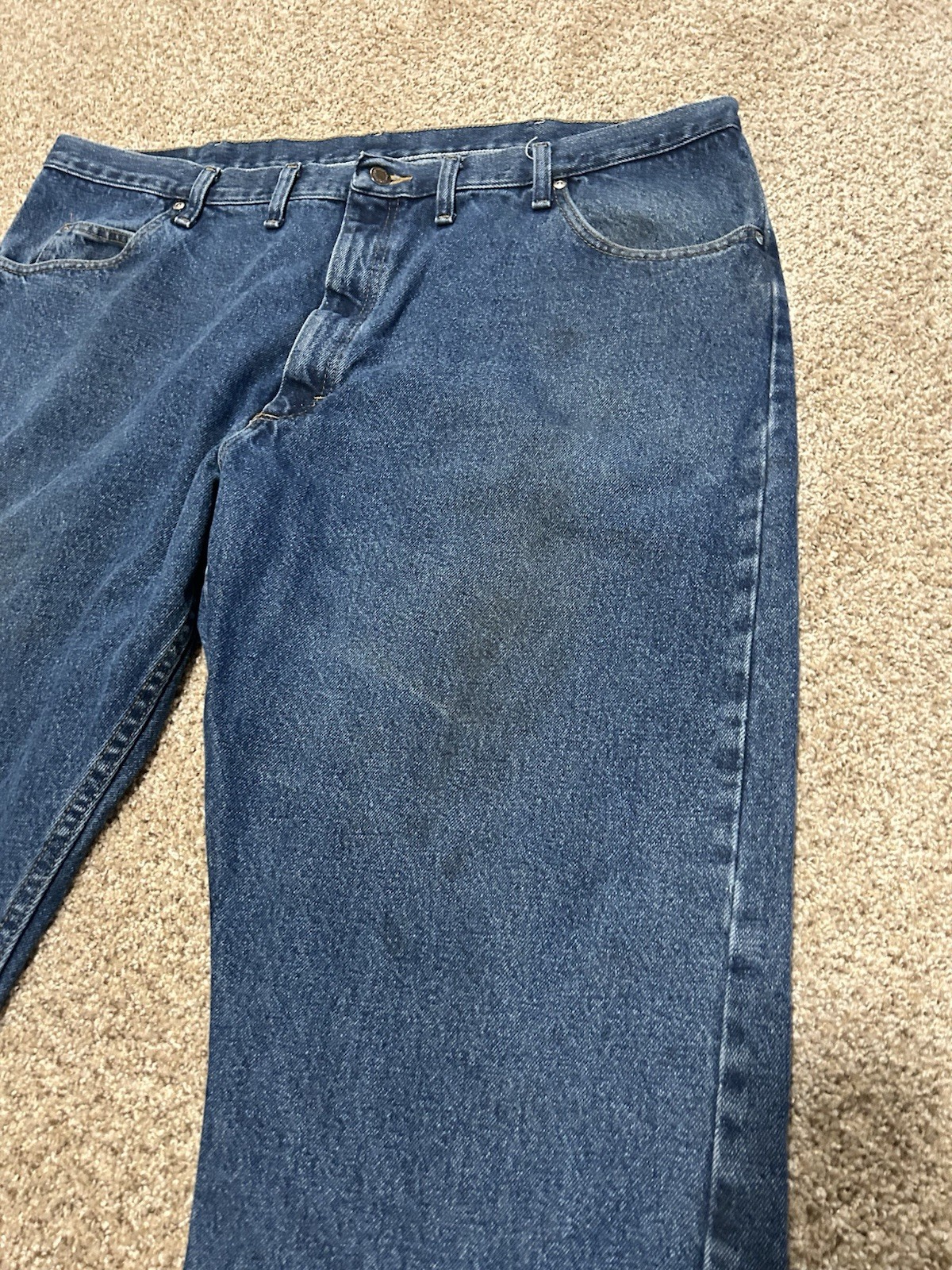 Wrangler Jeans Mens 44x30 Blue Straight Leg Western Cowboy USA