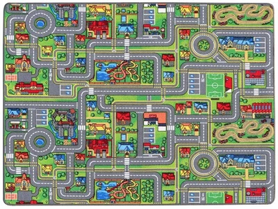 Spielteppich STREETS Kinderteppich Straßenteppich Auto Wohnteppich versch Größen - Bild 1 von 4