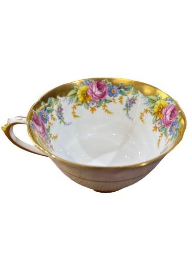 TUSCAN Fine English Bone China Tea Cup Made In England Garland Floral Gold Trim - Picture 4 of 8