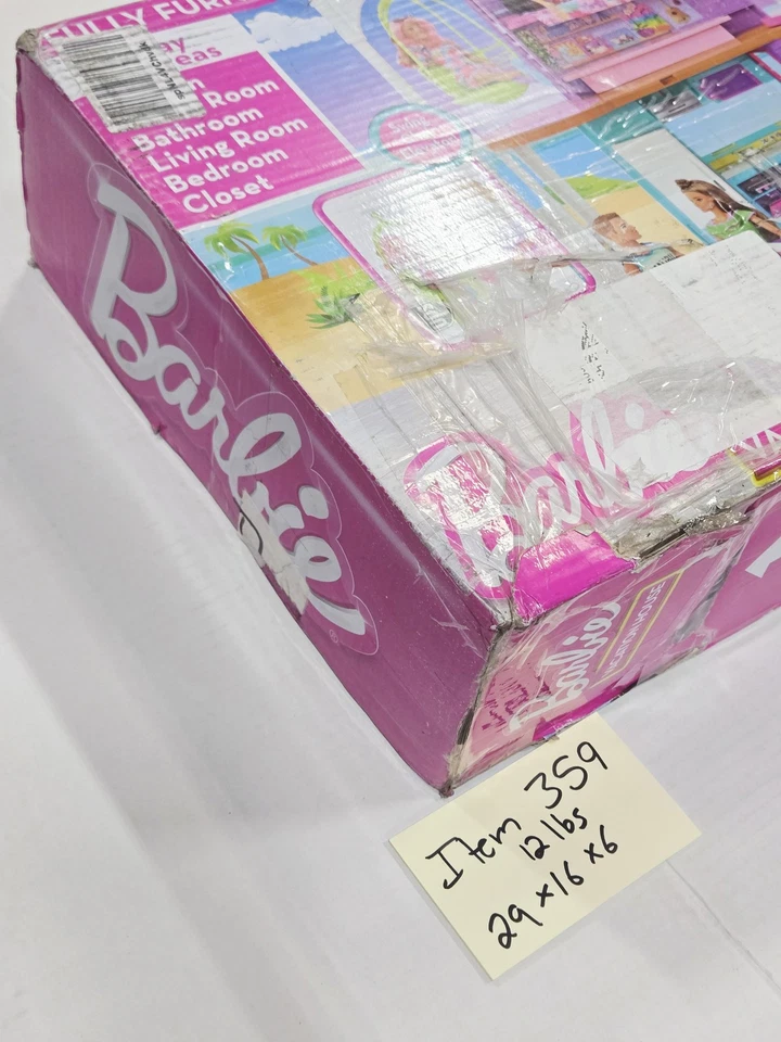 Barbie Vacation House Playset HCD50 Fully Furnished 30pc Dollhouse Fold - Image 2 of 4