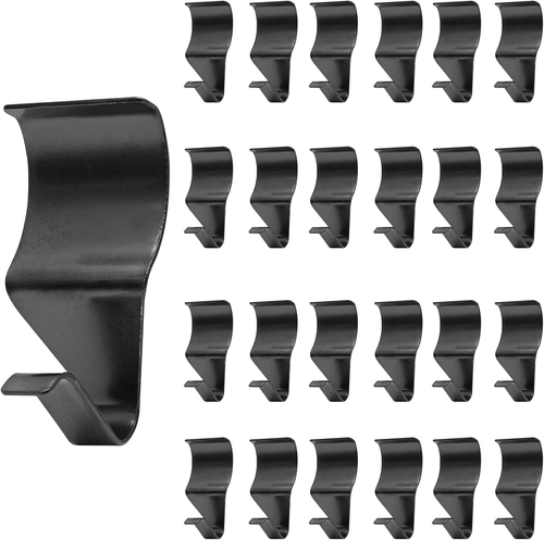 Ganci laterali in acciaio inox nero vinile 24 pezzi senza foro necessario - Foto 10 di 12