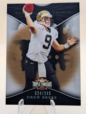 2009 Topps Triple Threads Drew Brees /249 football card Sepia #1 Saints HOF