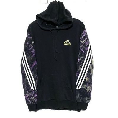 Adidas Hoodie Mens S Future Icons Hyperpulse Black Purple Retro Streetwear Sport