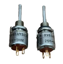A-B Single Turn Linear Potentiometer 25000 Ohms 25k Ohm RV6SAYSD253A (Lot of 2)