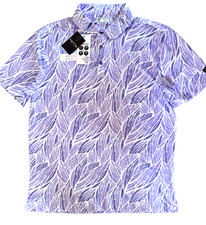 YATTA GOLF Polo Shirt BANANA CABANA Purple White Men s LARGE New 50 Tag