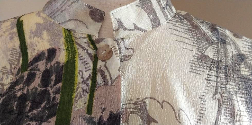 Citron Santa Monica 100% Silk Tunic Blouse EUC Size S Relaxed Fit