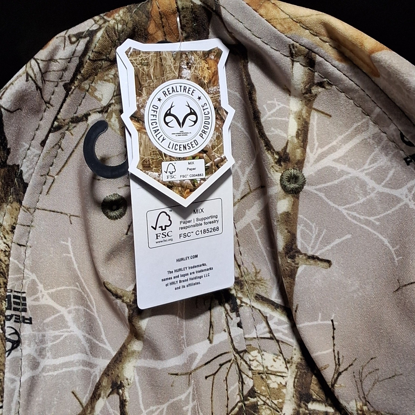 Hurley Realtree Camo Flexfit Men's Baseball Hat S/M Tan/Brown