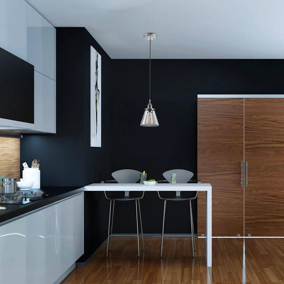 Colgante colgante industrial vintage cromo y negro Mercer eléctrico globo Foto 2 de 4