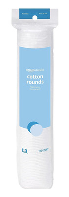 Hypoallergenic Cotton Rounds for Makeup Removal and Skincare, 100 Count, 1 Pack