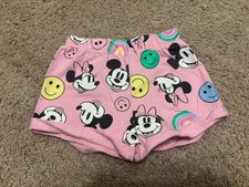 Disney Minnie Mouse Girls 4T Pink Cartoon Shorts 100 Cotton Elastic Waist