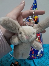 Jellycat Bashful Beige Bunny Bag Charm Keychain – Soft Plush Stuffed Toy Gift