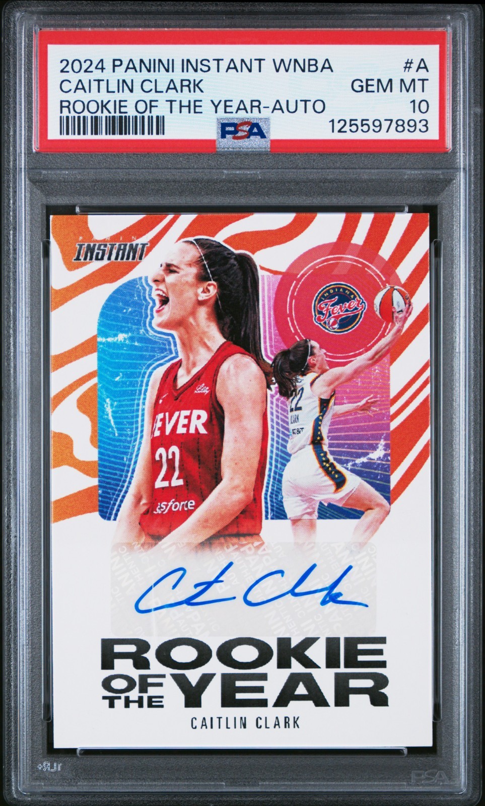 2024 Panini Instant Caitlin Clark AUTO Rookie of Year PSA 10 GEM MT #A WNBA ROY