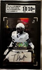2023 Wild Card Travis Hunter Jack of Diamonds Auto 1/1 Black Rainbow SGC 10