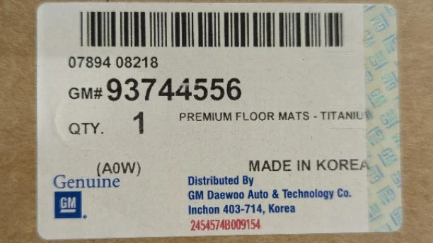 New OEM genuine GM Floor Mats Carpeted grey 2006-2010 Saturn Vue 4pc 93744556 - Image 3 of 4